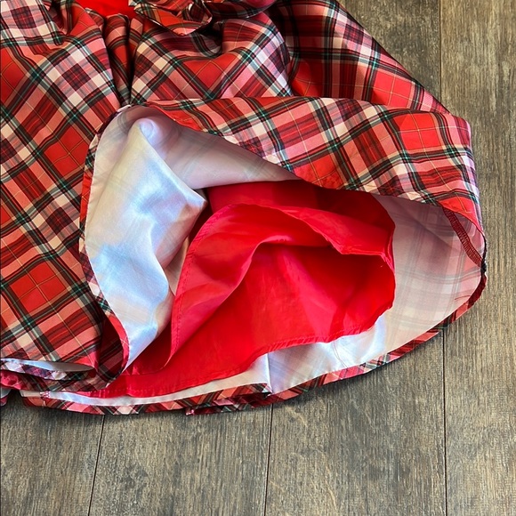 H&M Red and White Fit and Flare Dress with Pleated Skirt - Picture 6 of 9